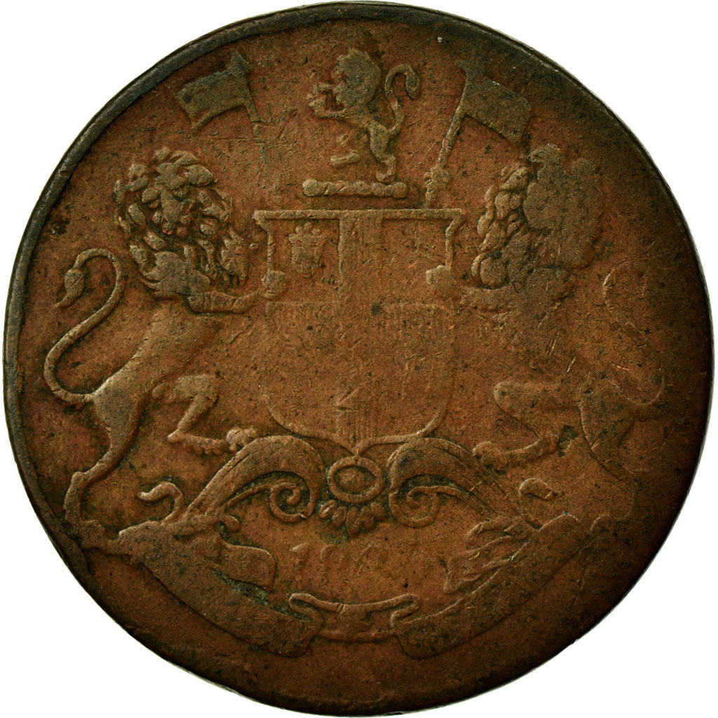 Coin, INDIA-BRITISH, 1/4 Anna, 1835, VF(20-25), Copper, KM:446.1