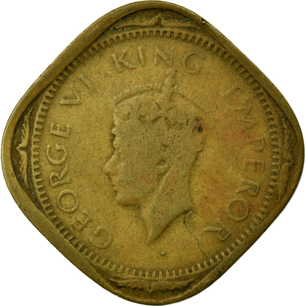 Münze, INDIA-BRITISH, George VI, 2 Annas, 1943, SS, Nickel-brass, KM:541a