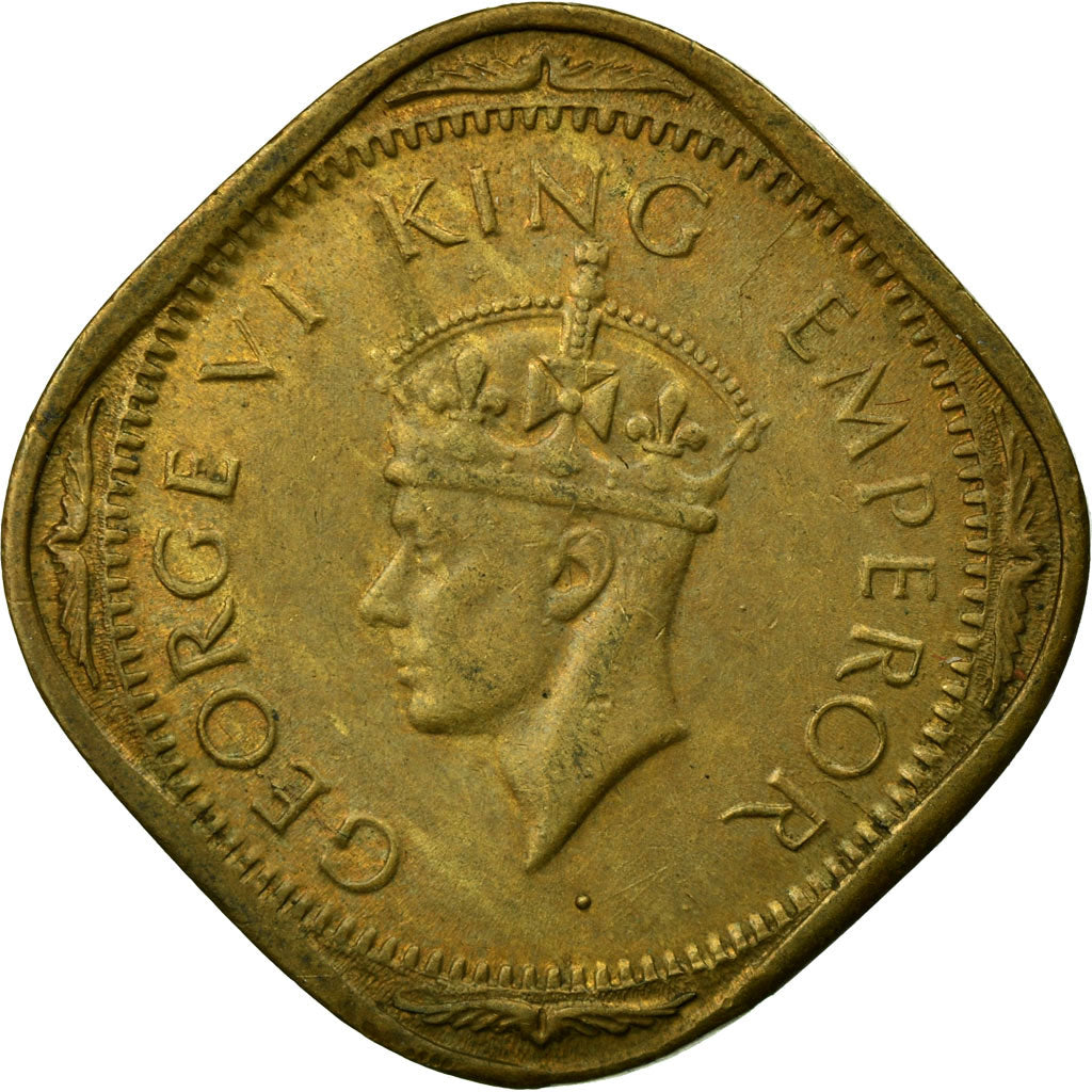 Coin, INDIA-BRITISH, George VI, 2 Annas, 1942, VF(30-35), Nickel-brass, KM:541a