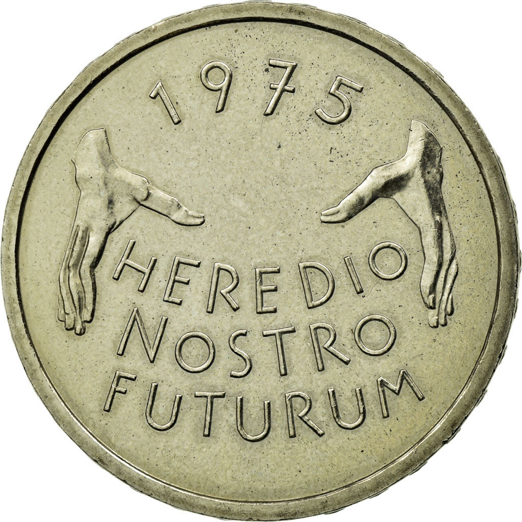 Coin, Switzerland, 5 Francs, 1975, Bern, EF(40-45), Copper-nickel, KM:53