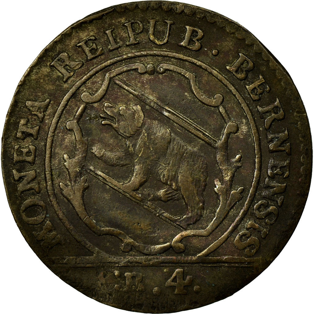 Coin, SWISS CANTONS, BERN, 4 Kreuzer, 1 Batzen, 1798, Bern, VF(30-35), Billon