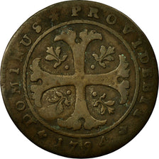 Moneda, CANTONES SUIZOS, BERN, 1/2 Batzen, 1794, Bern, BC+, Vellón, KM:91