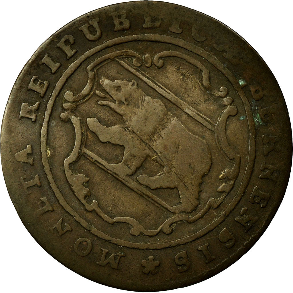 Coin, SWISS CANTONS, BERN, 1/2 Batzen, 1794, Bern, VF(30-35), Billon, KM:91
