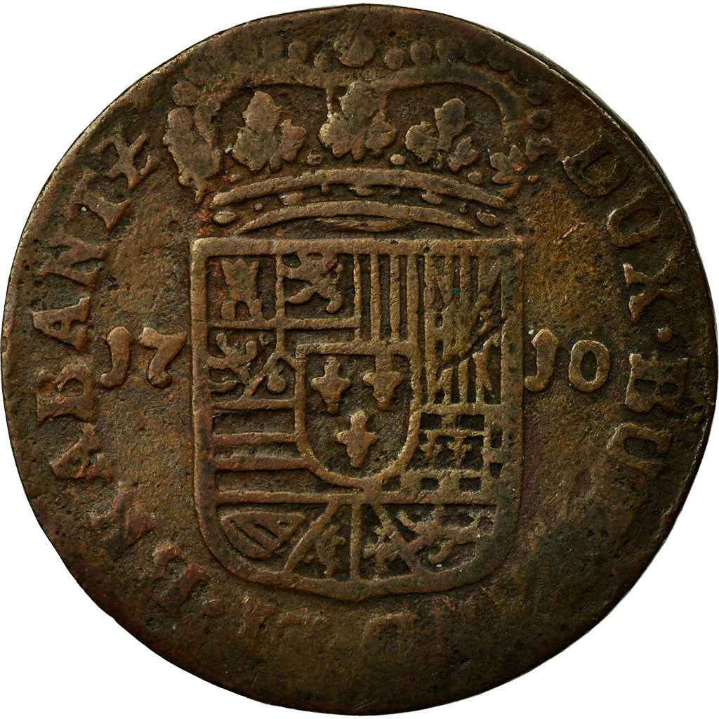 Münze, Spanische Niederlande, NAMUR, Philip V of Spain, Liard, 1710, Antwerpen