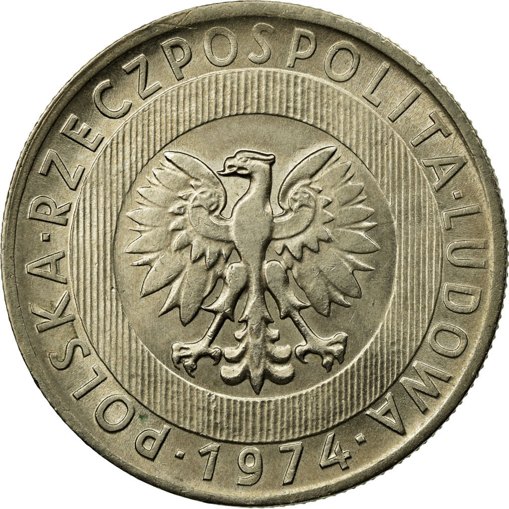 Moeda, Polónia, 20 Zlotych, 1974, Warsaw, AU(55-58), Cobre-níquel, KM:67