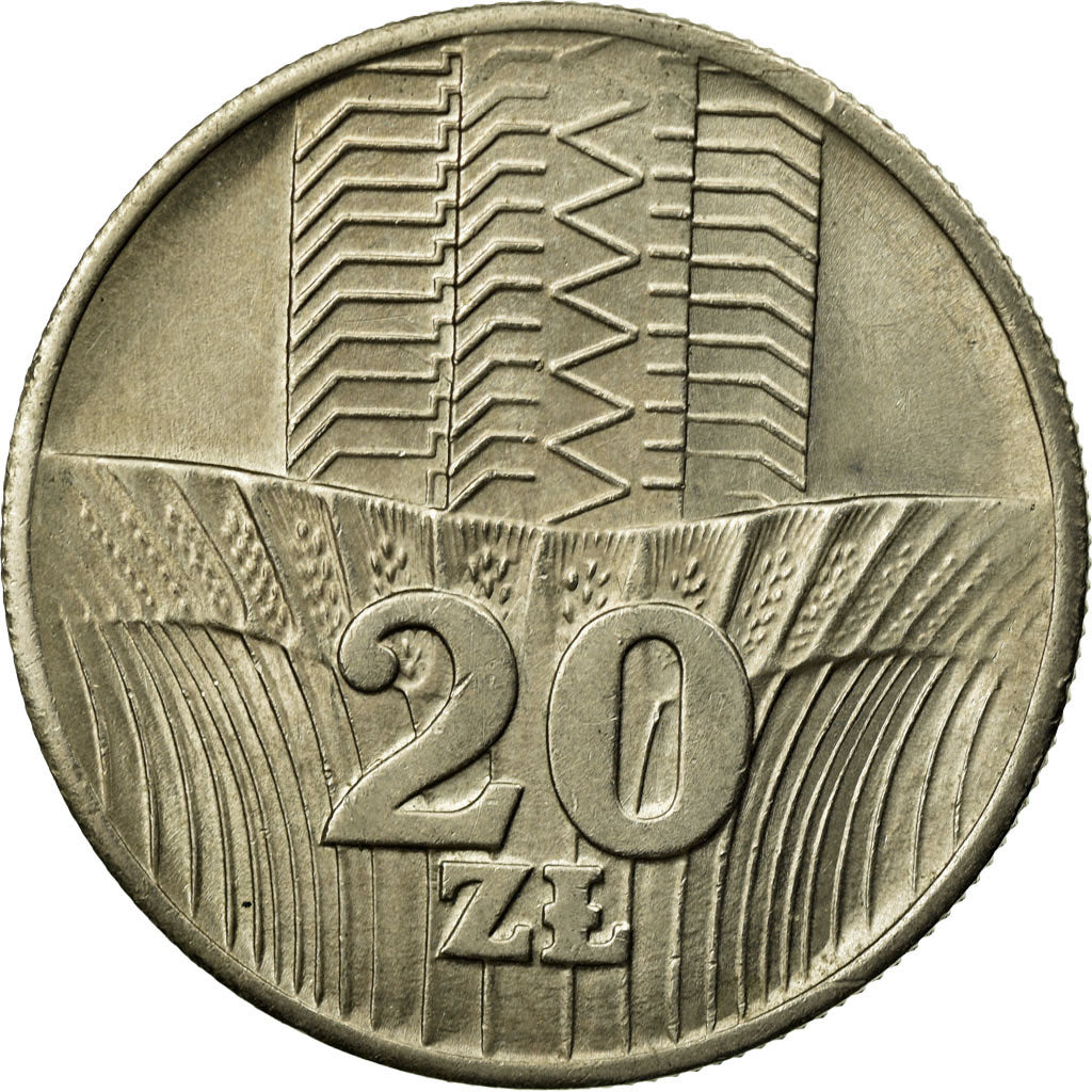 Moeda, Polónia, 20 Zlotych, 1974, Warsaw, AU(55-58), Cobre-níquel, KM:67