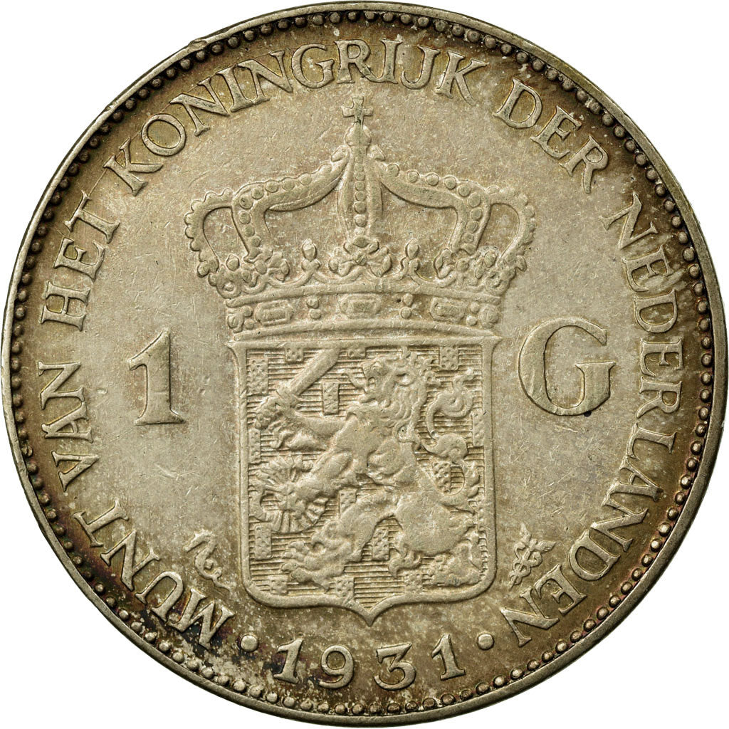Coin, Netherlands, Wilhelmina I, Gulden, 1931, EF(40-45), Silver, KM:161.1