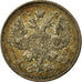 Coin, Russia, Nicholas II, 20 Kopeks, 1915, AU(55-58), Silver, KM:22a.2