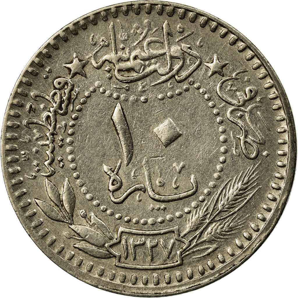 Coin, Turkey, Muhammad V, 10 Para, 1915/AH 1327, Qustantiniyah, EF(40-45)