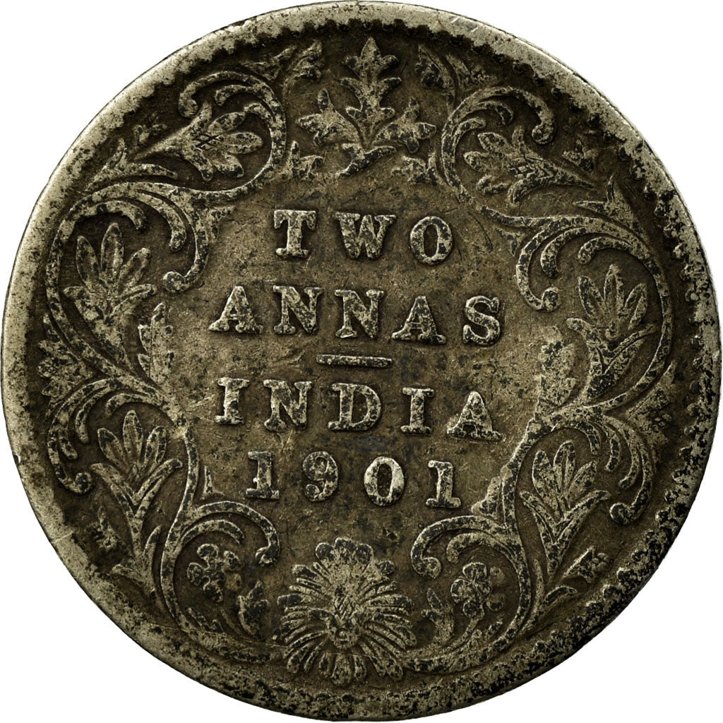 Coin, INDIA-BRITISH, Victoria, 2 Annas, 1901, VF(30-35), Silver, KM:488
