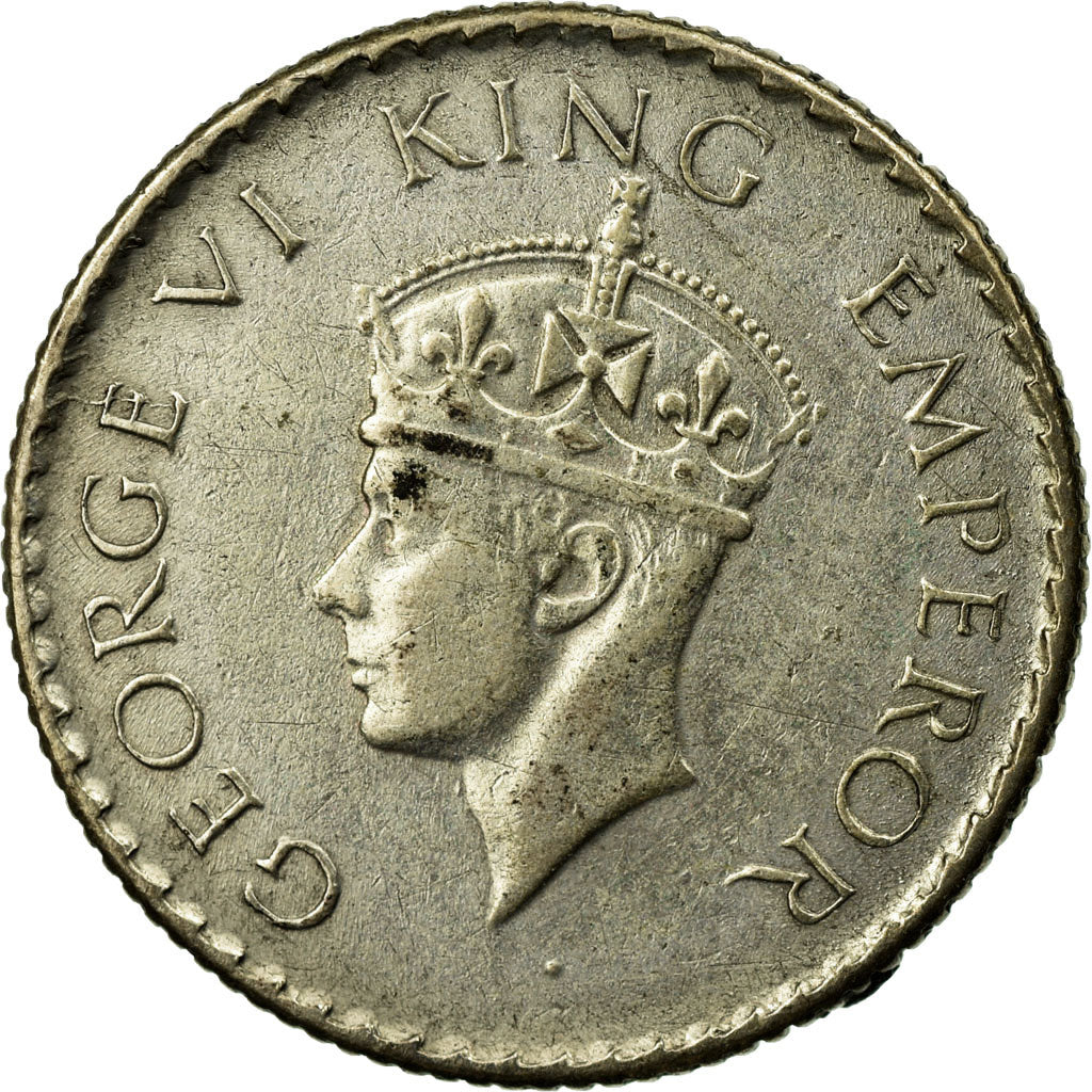 Coin, INDIA-BRITISH, George VI, 1/4 Rupee, 1940, EF(40-45), Silver, KM:545
