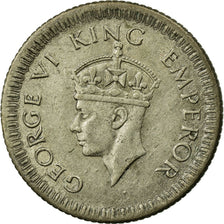 Coin, INDIA-BRITISH, George VI, 1/4 Rupee, 1942, EF(40-45), Silver, KM:546
