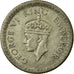 Coin, INDIA-BRITISH, George VI, 1/4 Rupee, 1942, EF(40-45), Silver, KM:546