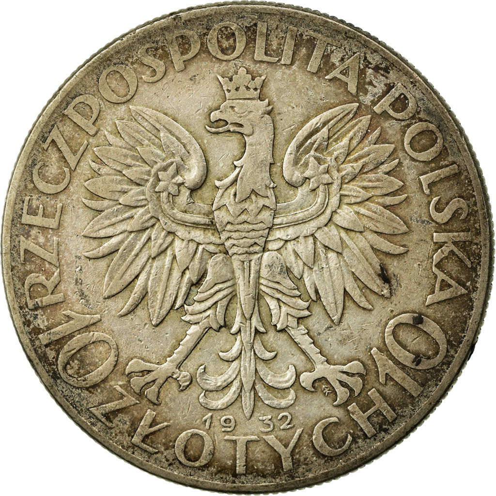 Münze, Polen, 10 Zlotych, 1932, Warsaw, S+, Silber, KM:22
