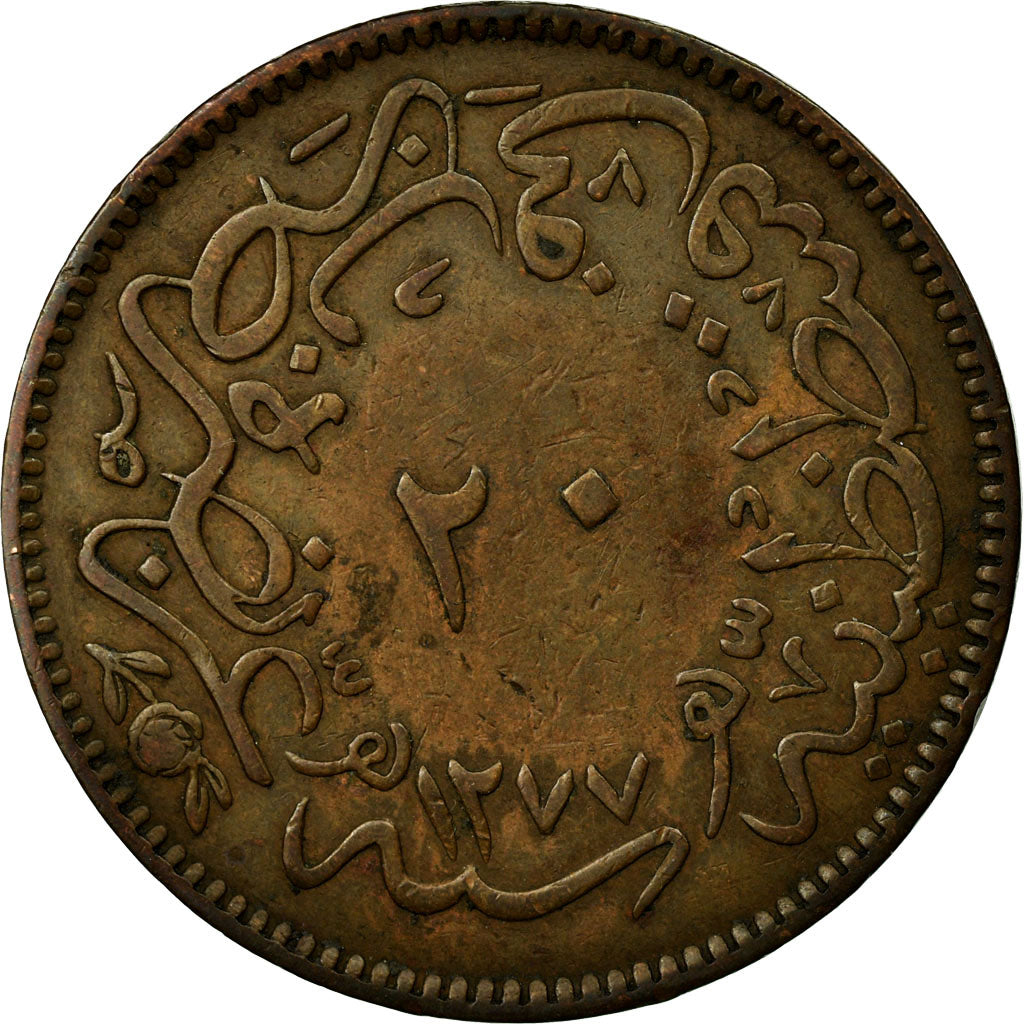Coin, Turkey, Abdul Aziz, 20 Para, 1863/AH1277, Qustantiniyah, EF(40-45)