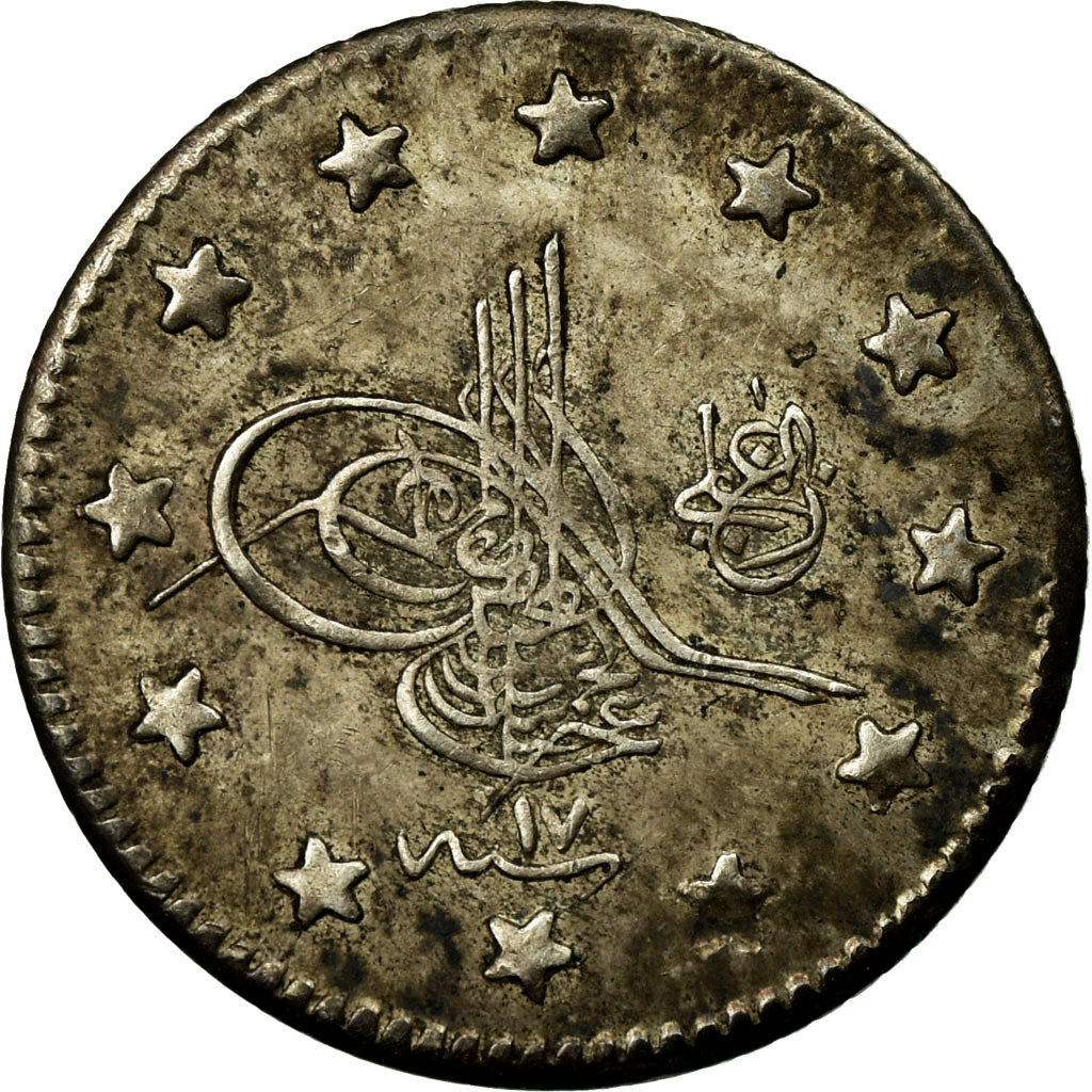 Coin, Turkey, Abdul Hamid II, Kurush, 1891/AH1293, Qustantiniyah, VF(30-35)