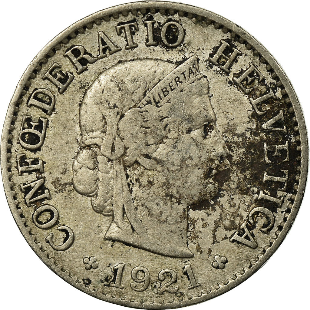 Monnaie, Suisse, 5 Rappen, 1921, Bern, B+, Copper-nickel, KM:26