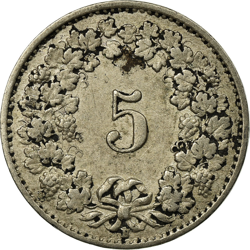Monnaie, Suisse, 5 Rappen, 1921, Bern, B+, Copper-nickel, KM:26