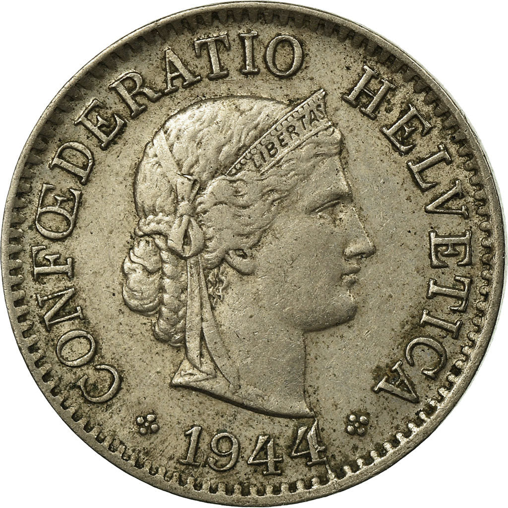 Coin, Switzerland, 5 Rappen, 1944, Bern, VF(20-25), Copper-nickel, KM:26