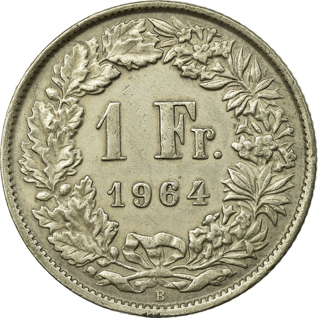 Coin, Switzerland, Franc, 1964, Bern, EF(40-45), Silver, KM:24