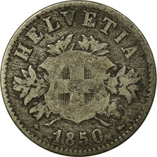 Coin, Switzerland, 20 Rappen, 1850, Strasbourg, VF(20-25), Billon, KM:7