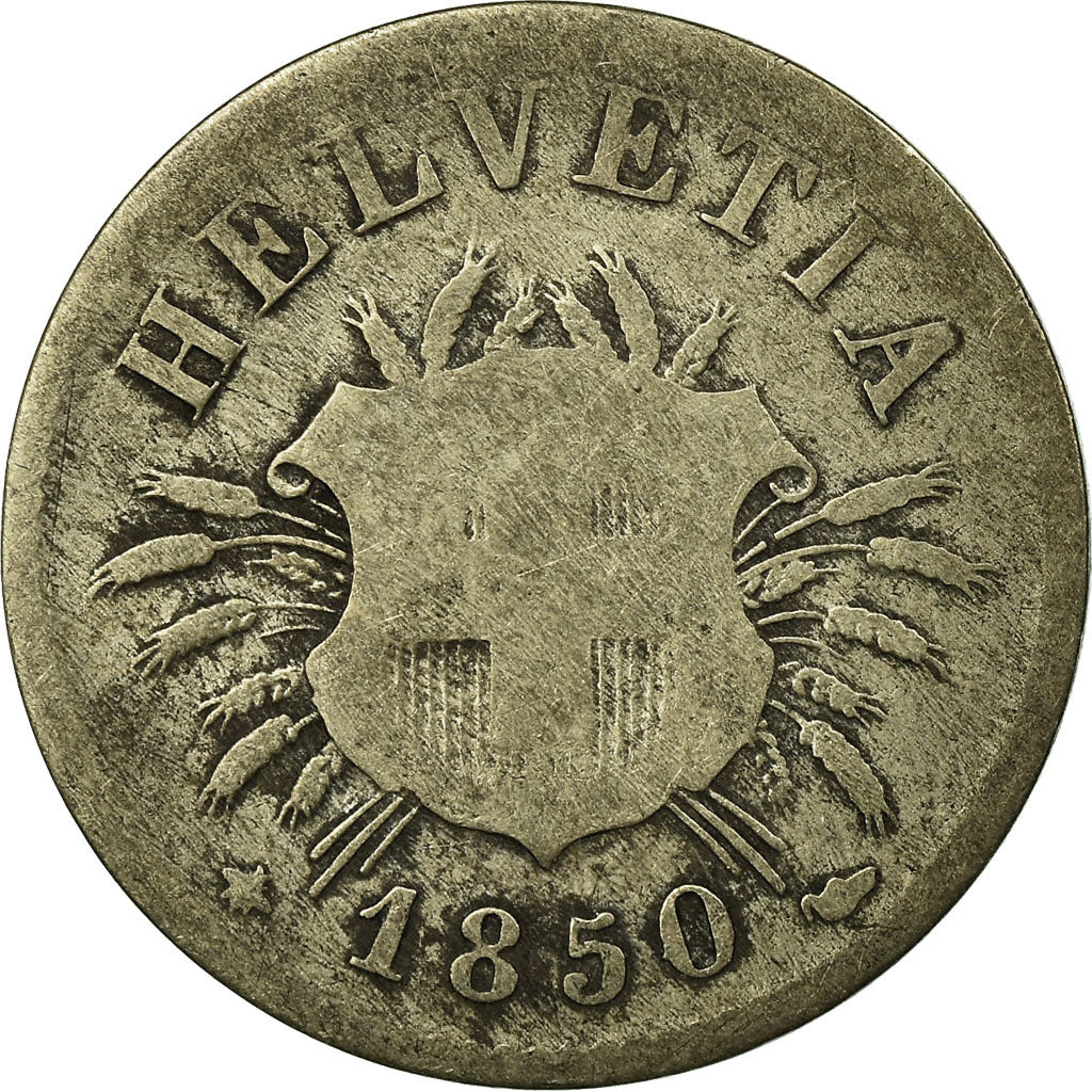 Coin, Switzerland, 5 Rappen, 1850, Bern, VG(8-10), Billon, KM:5