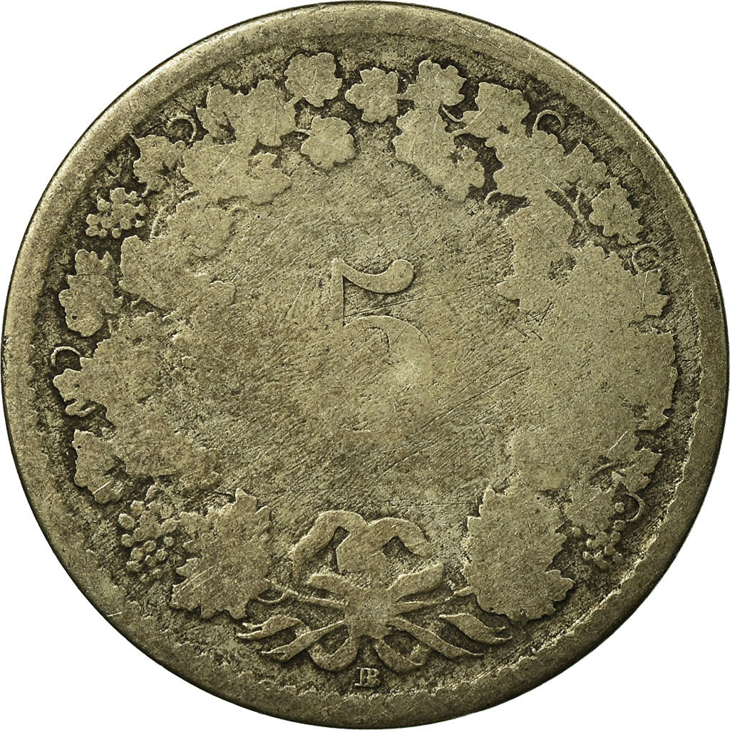 Coin, Switzerland, 5 Rappen, 1850, Bern, VG(8-10), Billon, KM:5
