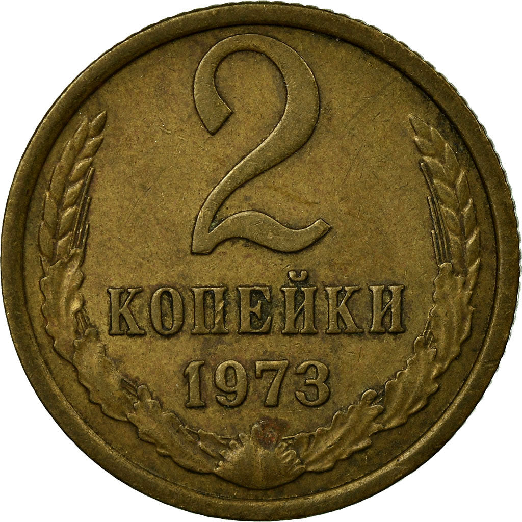 Coin, Russia, 2 Kopeks, 1973, Saint-Petersburg, VF(30-35), Brass, KM:127a