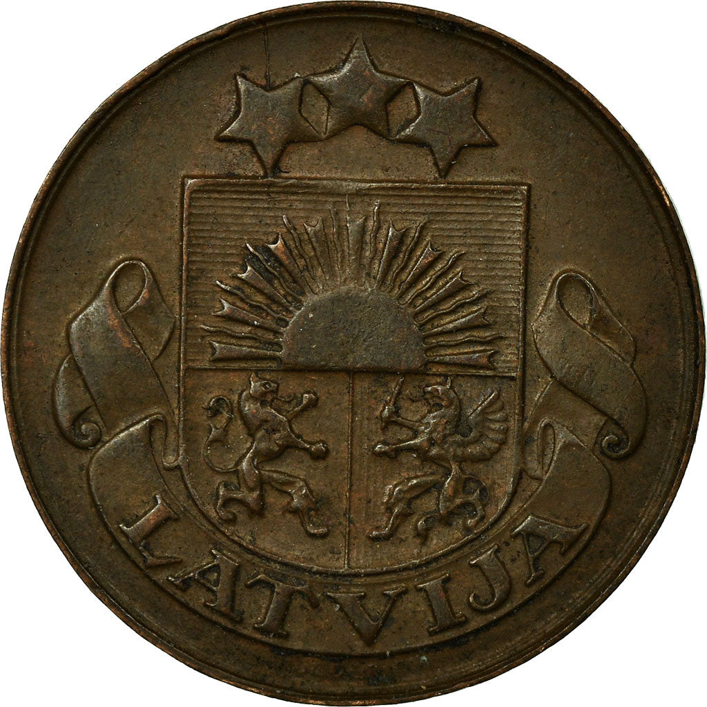 Coin, Latvia, Santims, 1924, EF(40-45), Bronze, KM:1