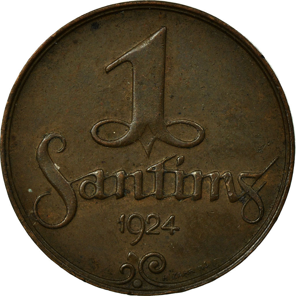Coin, Latvia, Santims, 1924, EF(40-45), Bronze, KM:1