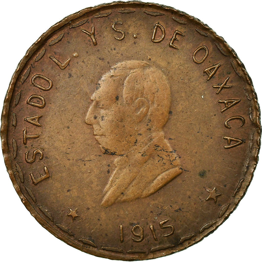 Moneda, MÉXICO - REVOLUCIONARIO, OAXACA, 10 Centavos, 1915, Mexico City, BC+