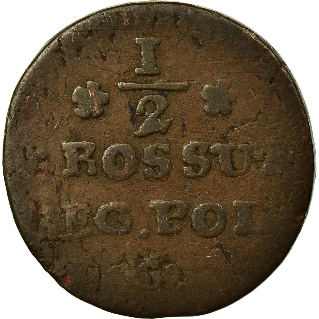 Moeda, Polónia, Stanislaus Augustus, 1/2 Grosza, Pol, 1768, Warsaw, F(12-15)