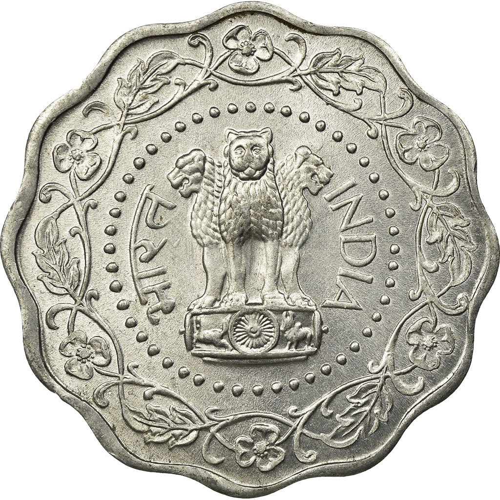 Coin, INDIA-REPUBLIC, 10 Paise, 1977, AU(55-58), Aluminum, KM:27.1