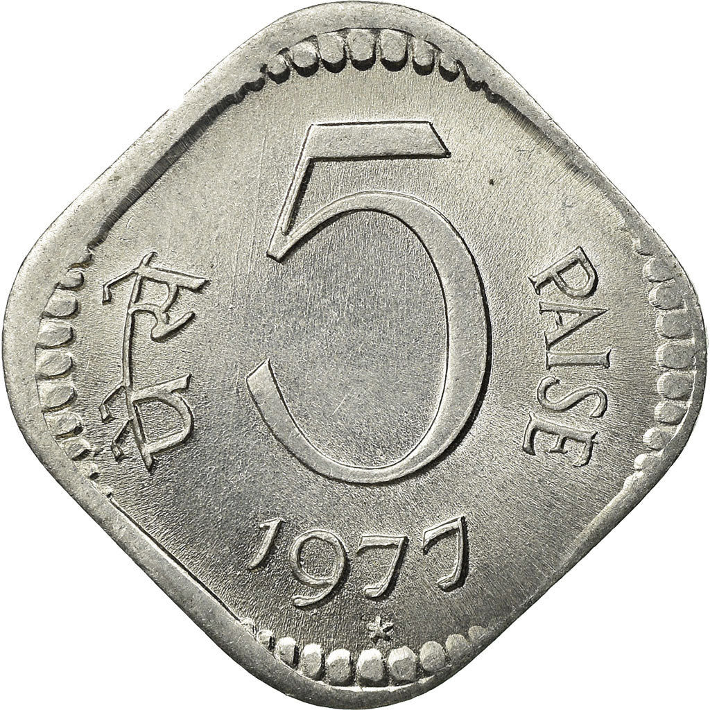 Munten, INDIAASE REPUBLIEK, 5 Paise, 1977, PR, Aluminium, KM:18.6