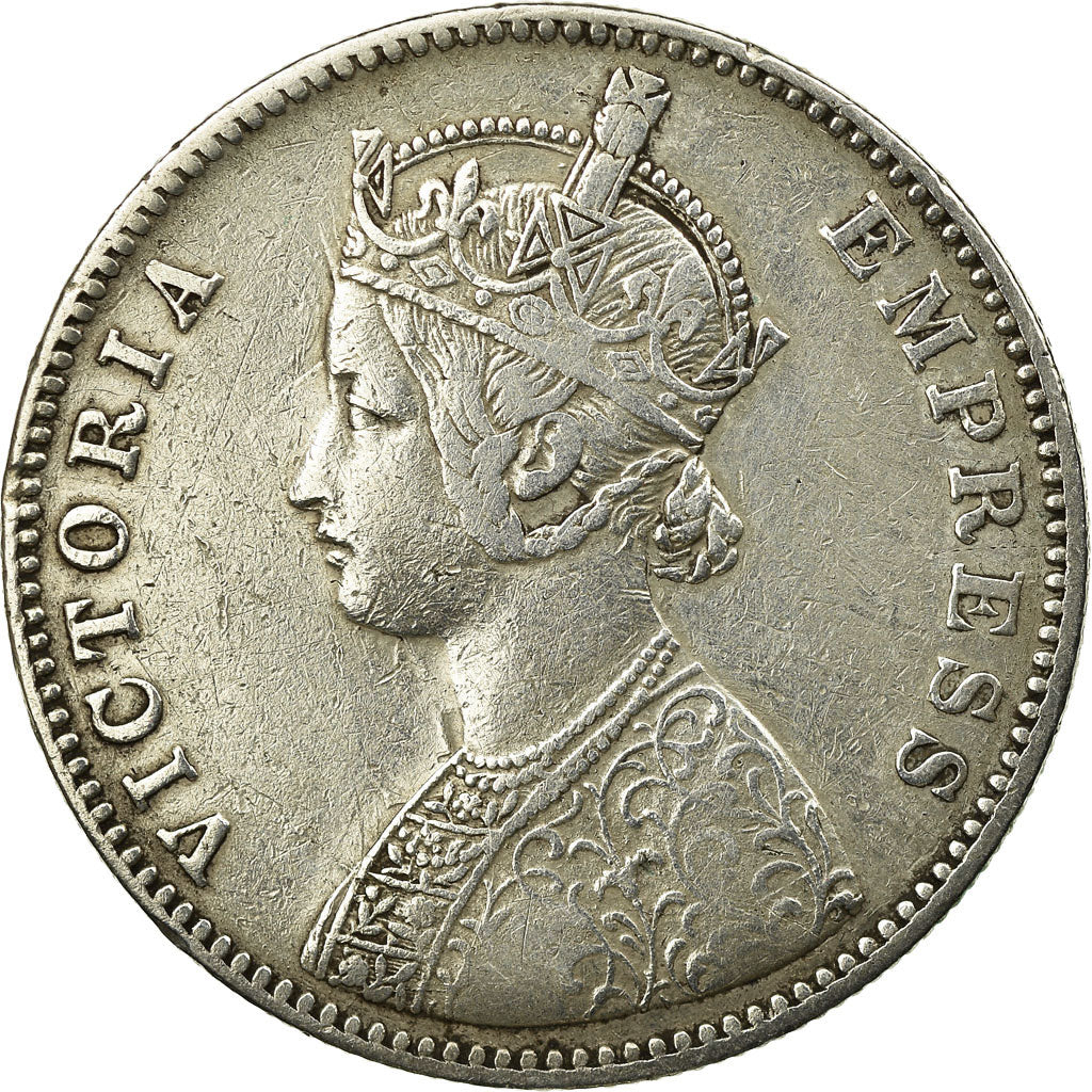 Coin, INDIA-BRITISH, Victoria, Rupee, 1884, VF(30-35), Silver, KM:492