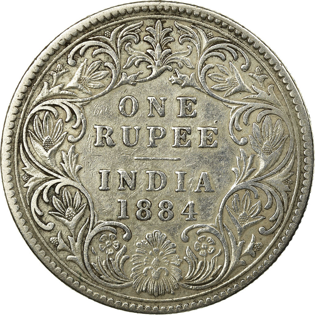 Coin, INDIA-BRITISH, Victoria, Rupee, 1884, VF(30-35), Silver, KM:492
