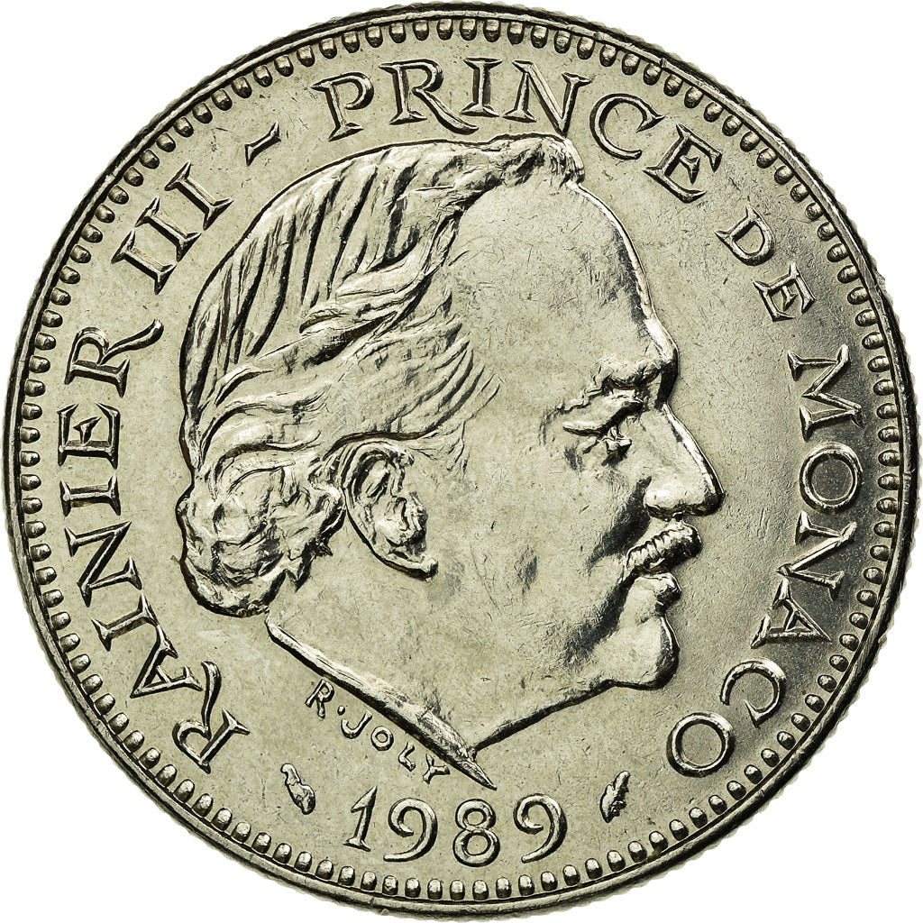 Coin, Monaco, Rainier III, 5 Francs, 1989, EF(40-45), Copper-nickel, KM:150