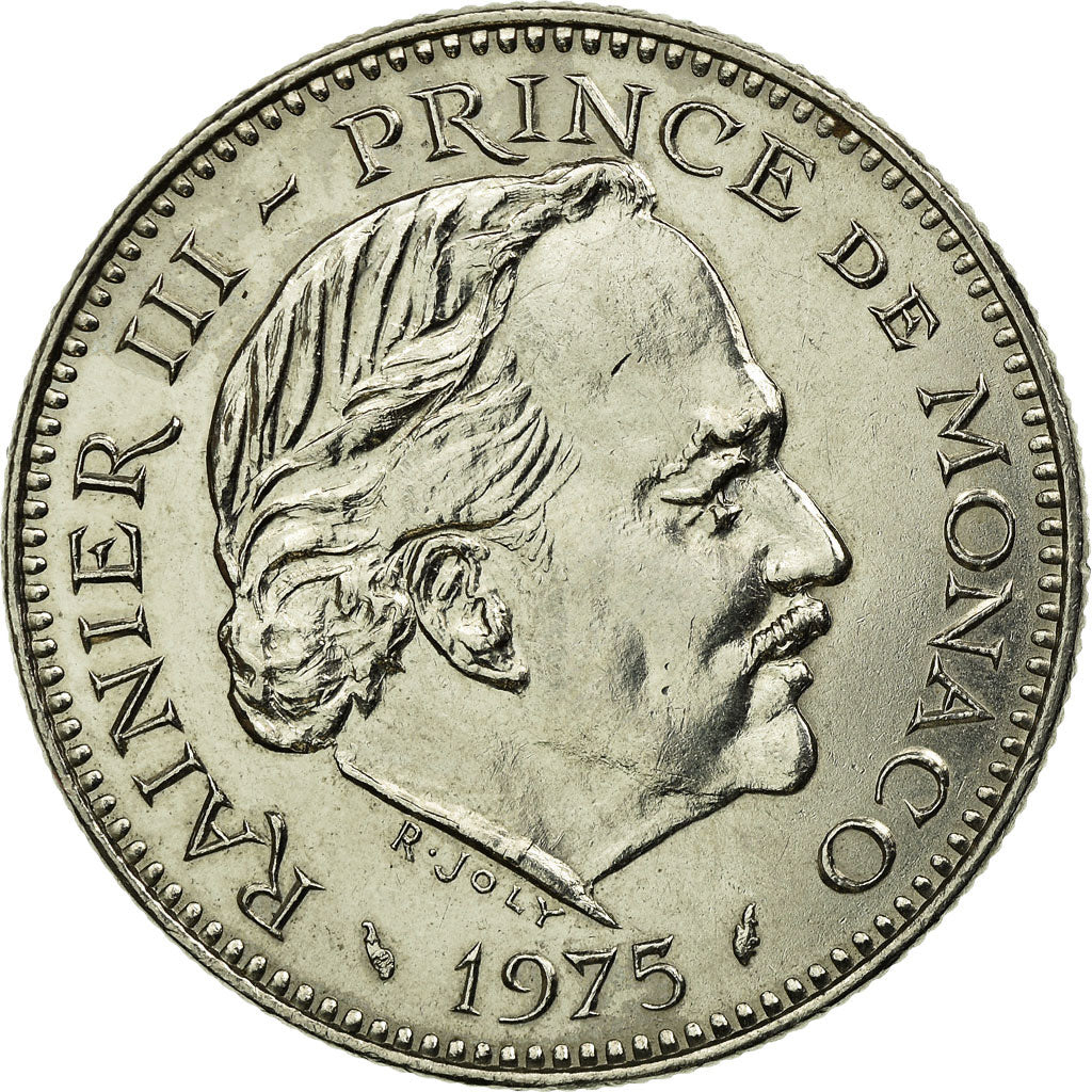 Monnaie, Monaco, Rainier III, 5 Francs, 1975, TTB, Copper-nickel, Gadoury:MC