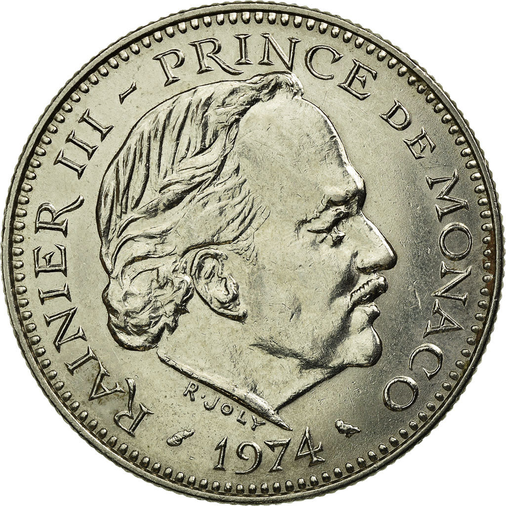Coin, Monaco, Rainier III, 5 Francs, 1974, EF(40-45), Copper-nickel, KM:150