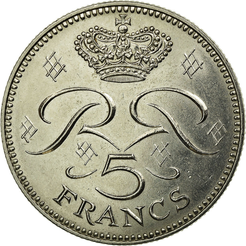 Coin, Monaco, Rainier III, 5 Francs, 1974, EF(40-45), Copper-nickel, KM:150