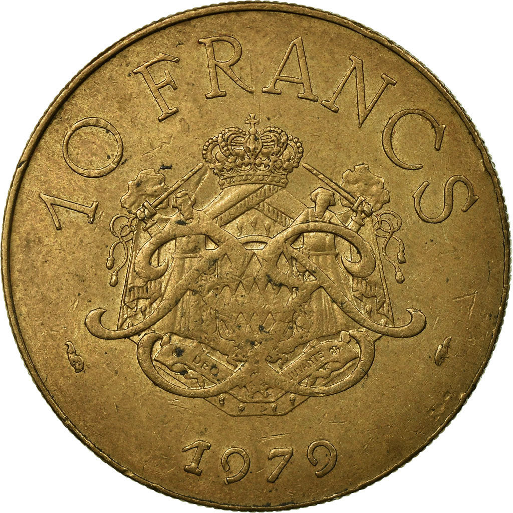 Coin, Monaco, Rainier III, 10 Francs, 1979, VF(30-35), Copper-Nickel-Aluminum