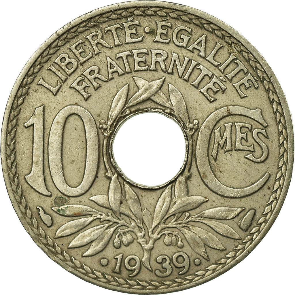 Moneta, Francia, Lindauer, 10 Centimes, 1939, Paris, MB+, Nichel-bronzo