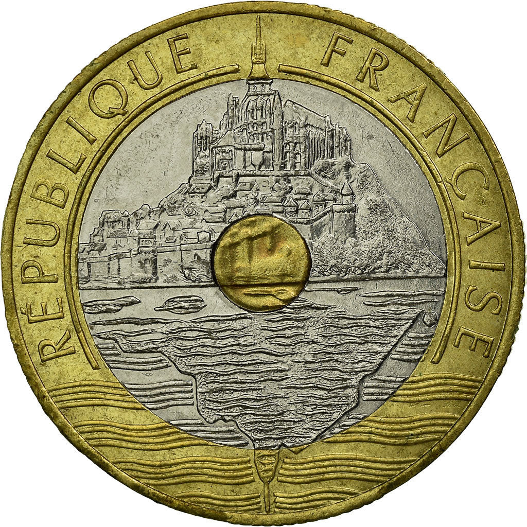 Coin, France, Mont Saint Michel, 20 Francs, 1992, Paris, VF(30-35)