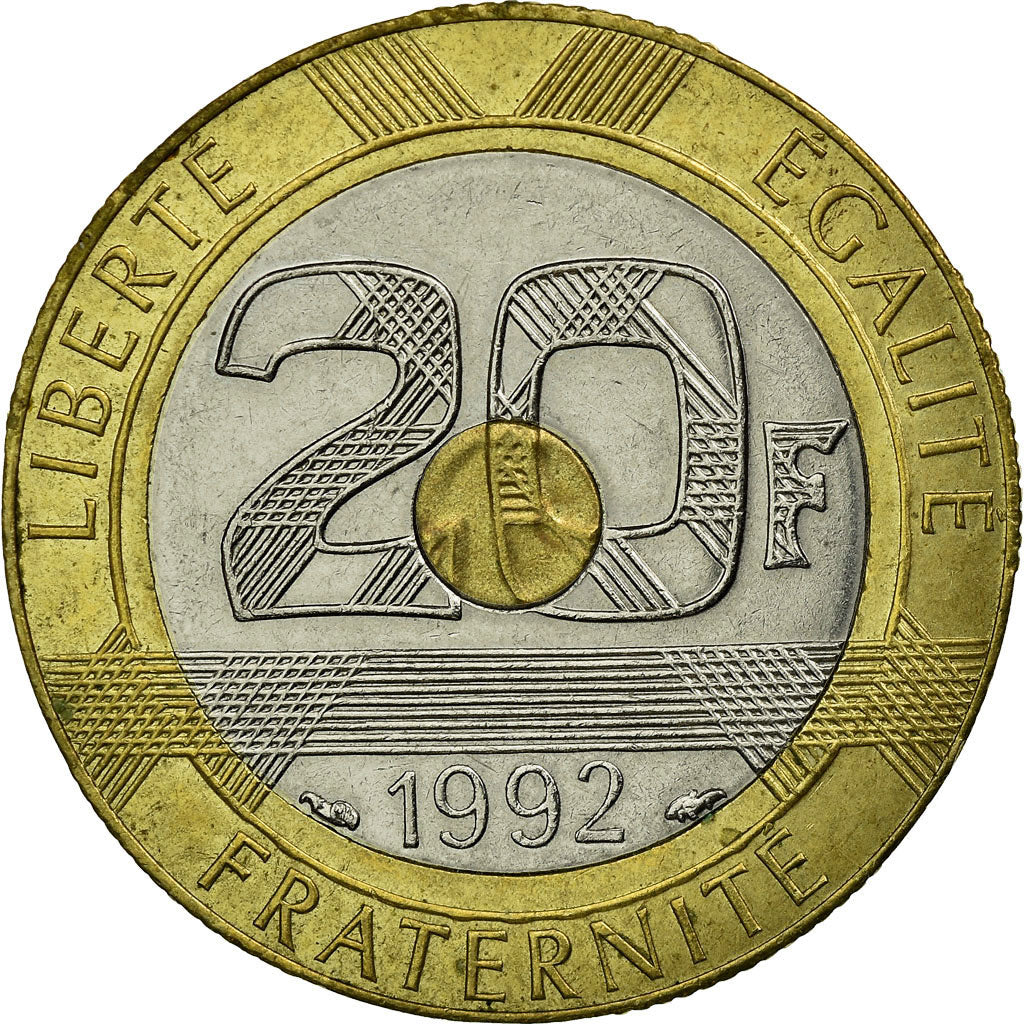 Coin, France, Mont Saint Michel, 20 Francs, 1992, Paris, VF(30-35)