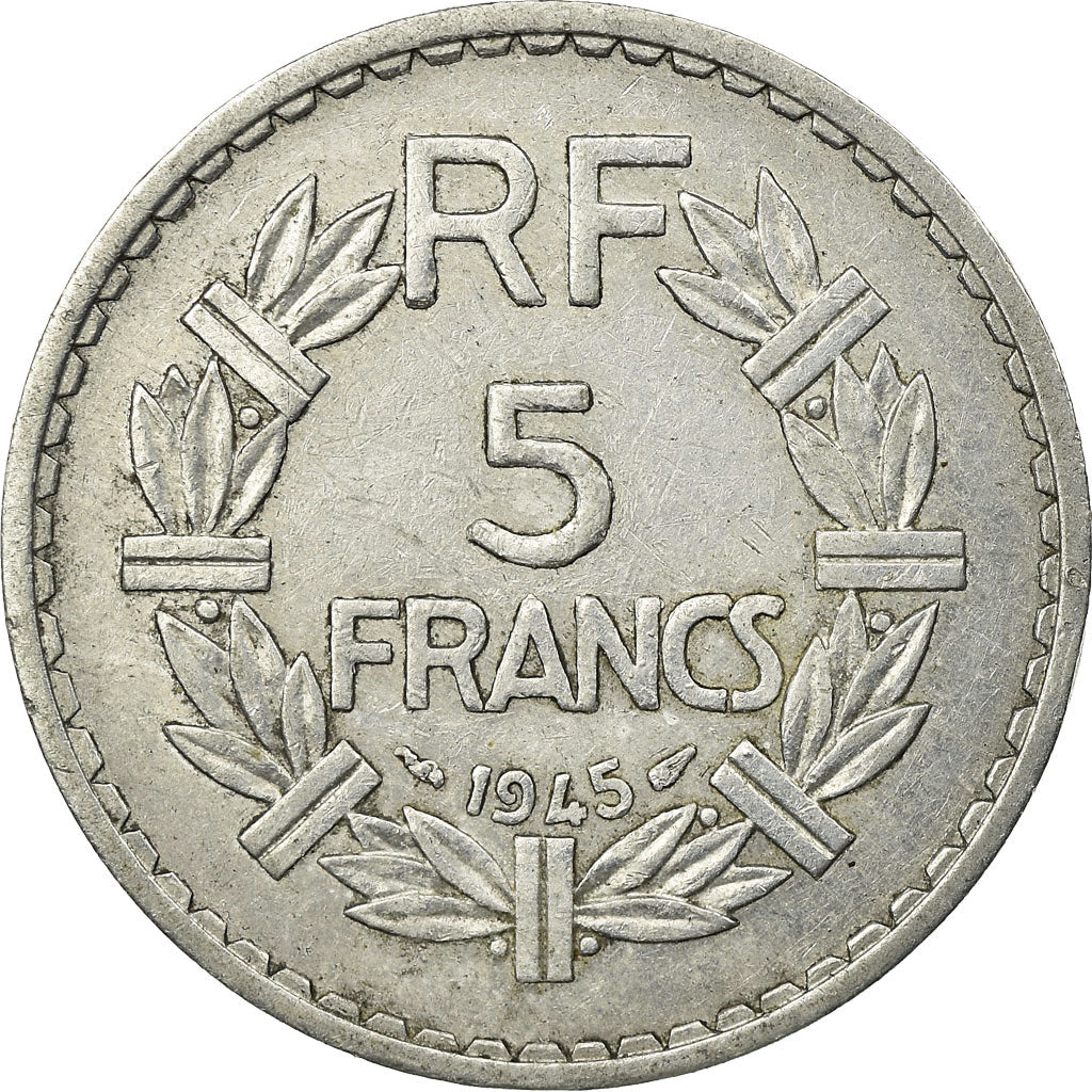 Coin, France, Lavrillier, 5 Francs, 1945, Paris, VF(30-35), Aluminum-Bronze