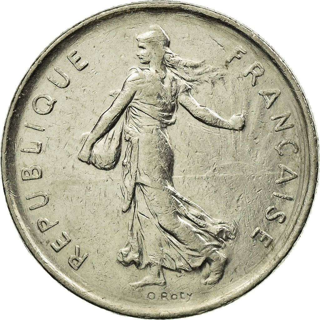 Moneda, Francia, Semeuse, 5 Francs, 1971, Paris, BC+, Níquel recubierto de