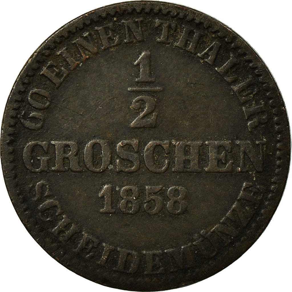 Coin, German States, HANNOVER, Georg V, 1/2 Groschen, 1858, EF(40-45), Silver