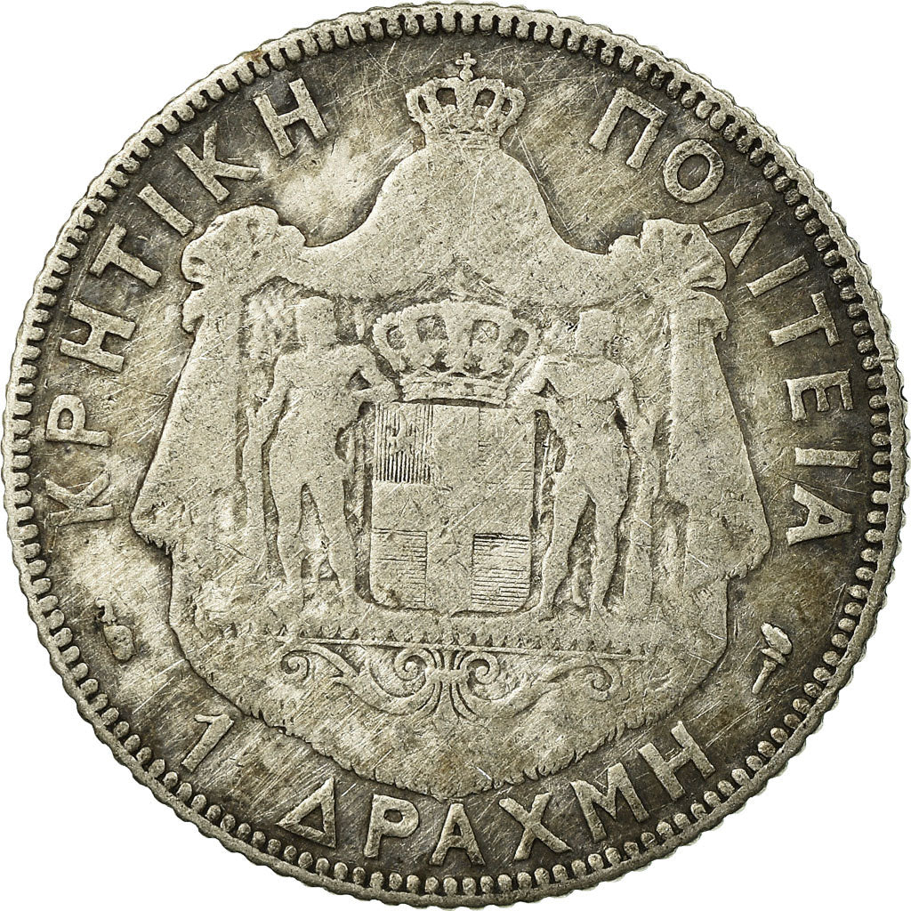 Monnaie, Crete, Prince George, Drachma, 1901, Paris, TB, Argent, KM:7