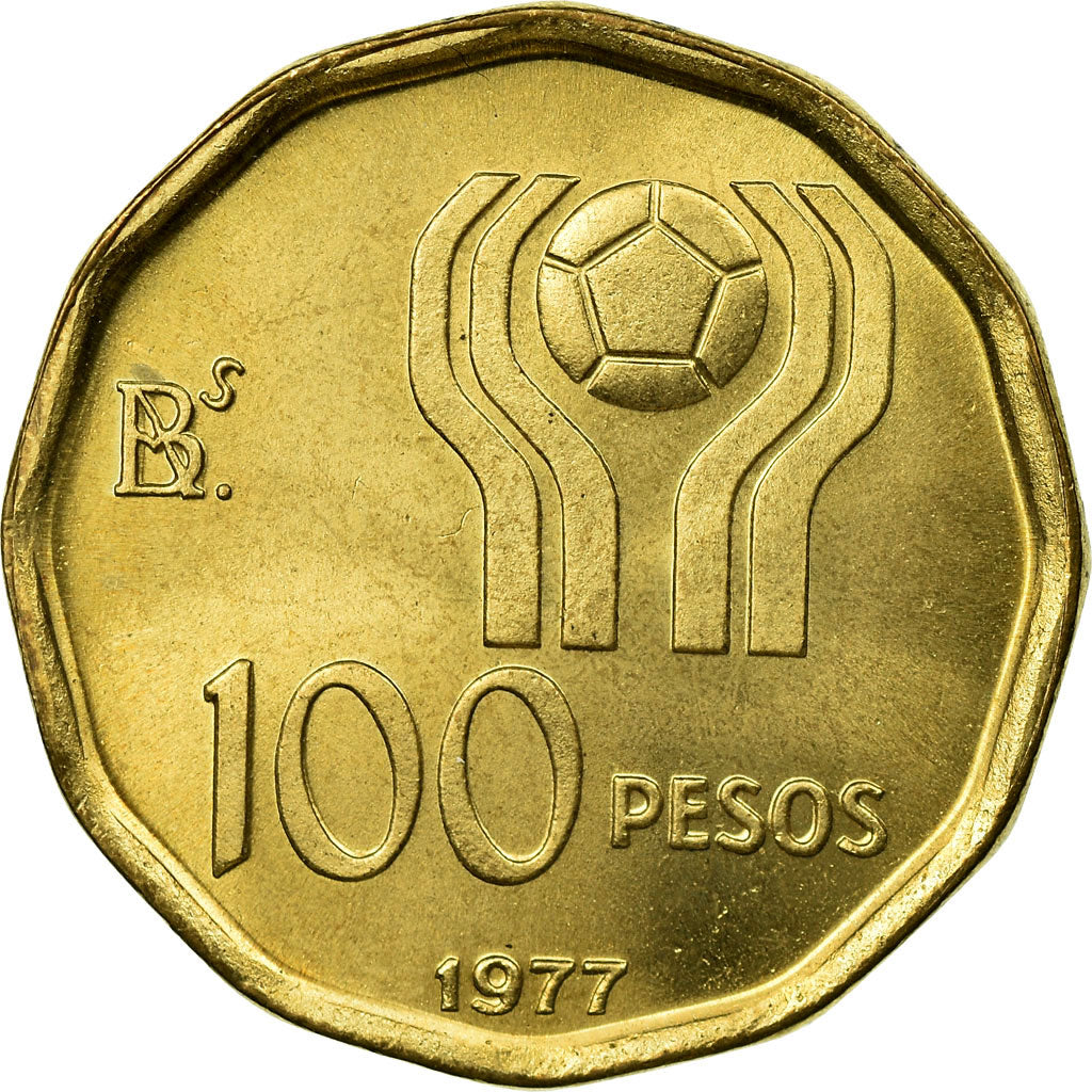 Coin, Argentina, 100 Pesos, 1977, AU(55-58), Aluminum-Bronze, KM:77