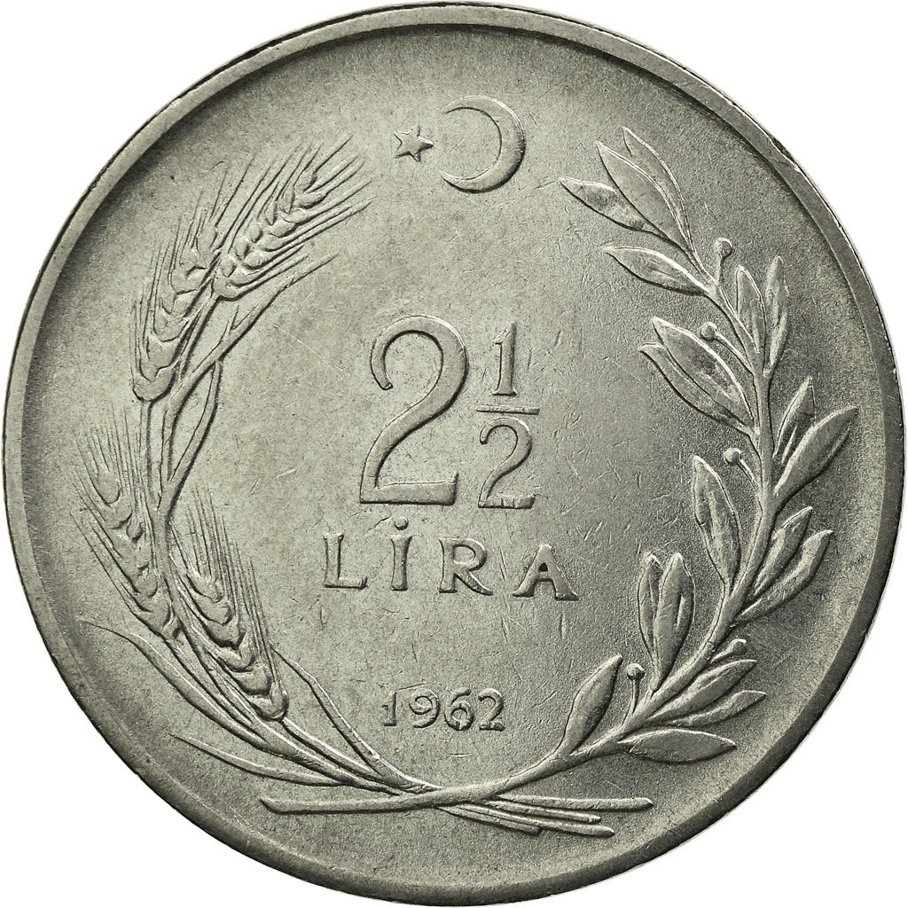 Monnaie, Turquie, 2-1/2 Lira, 1962, TTB+, Stainless Steel, KM:893.1